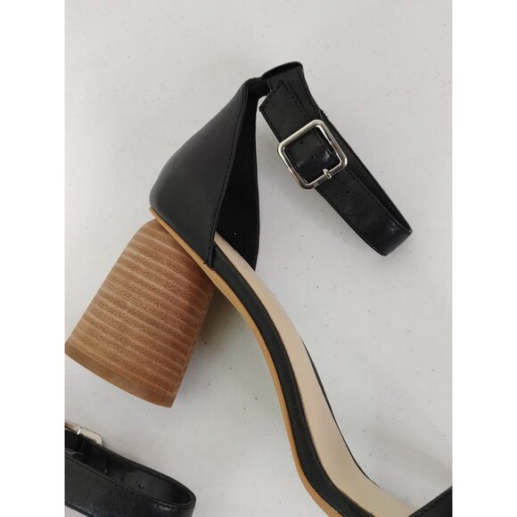 Vince Camuto Mejorla Black Leather Upper Ankle Strap Sandals Women's Sz 10 - Picture 8 of 12